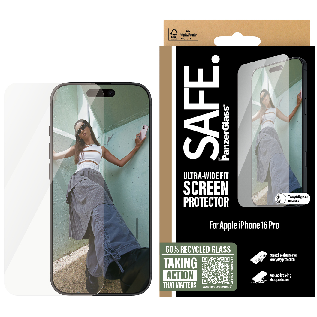 Szkło hartowane + aplikator Safe by PanzerGlass Ultra-Wide Fit Easy Aligner do iPhone 16 Pro